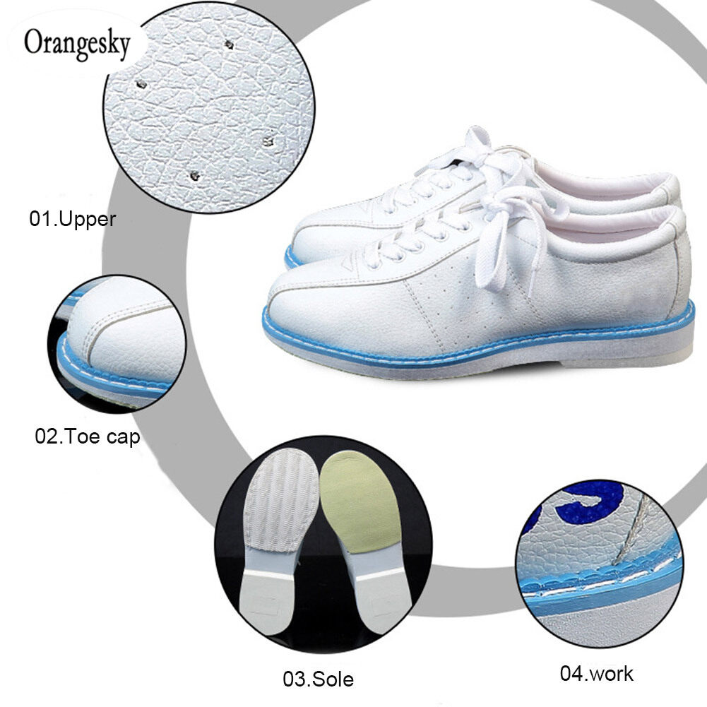 Orangesky White Bowling Shoes for Men Women Unisex Sports Beginner Bowling Shoes Sneakers