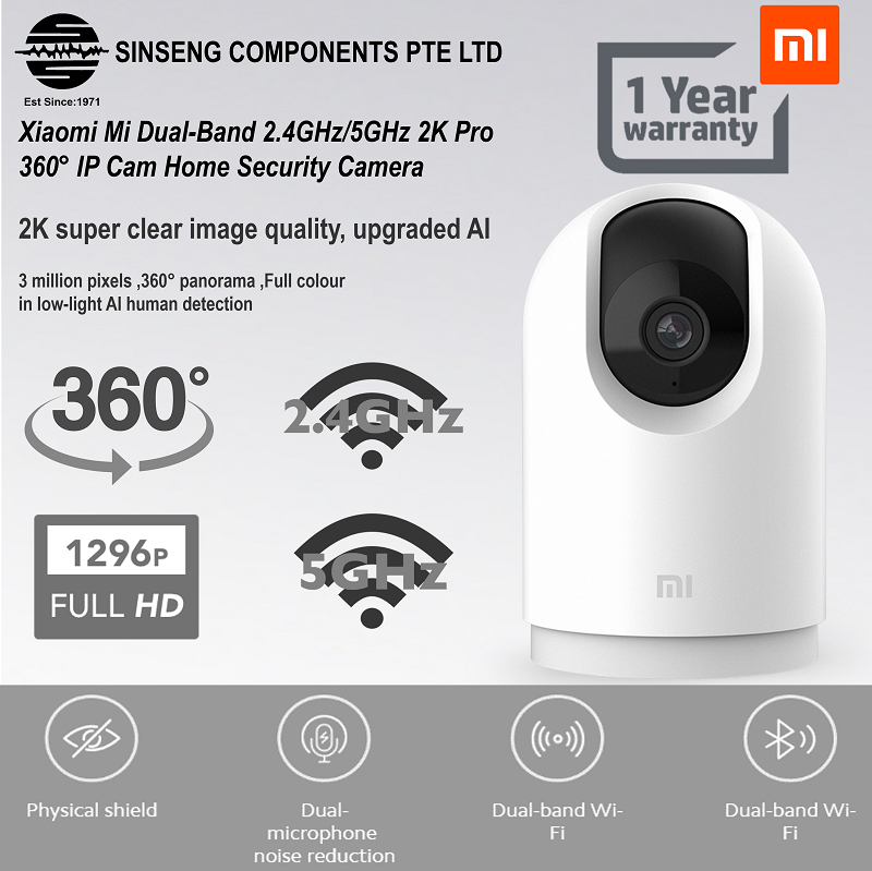 Official Xiaomi Mi Dual-Band 2.4GHz/5GHz 2K Pro 360° IP Cam Home Security 3MP Wireless IP Camera [APP:Mi Home]