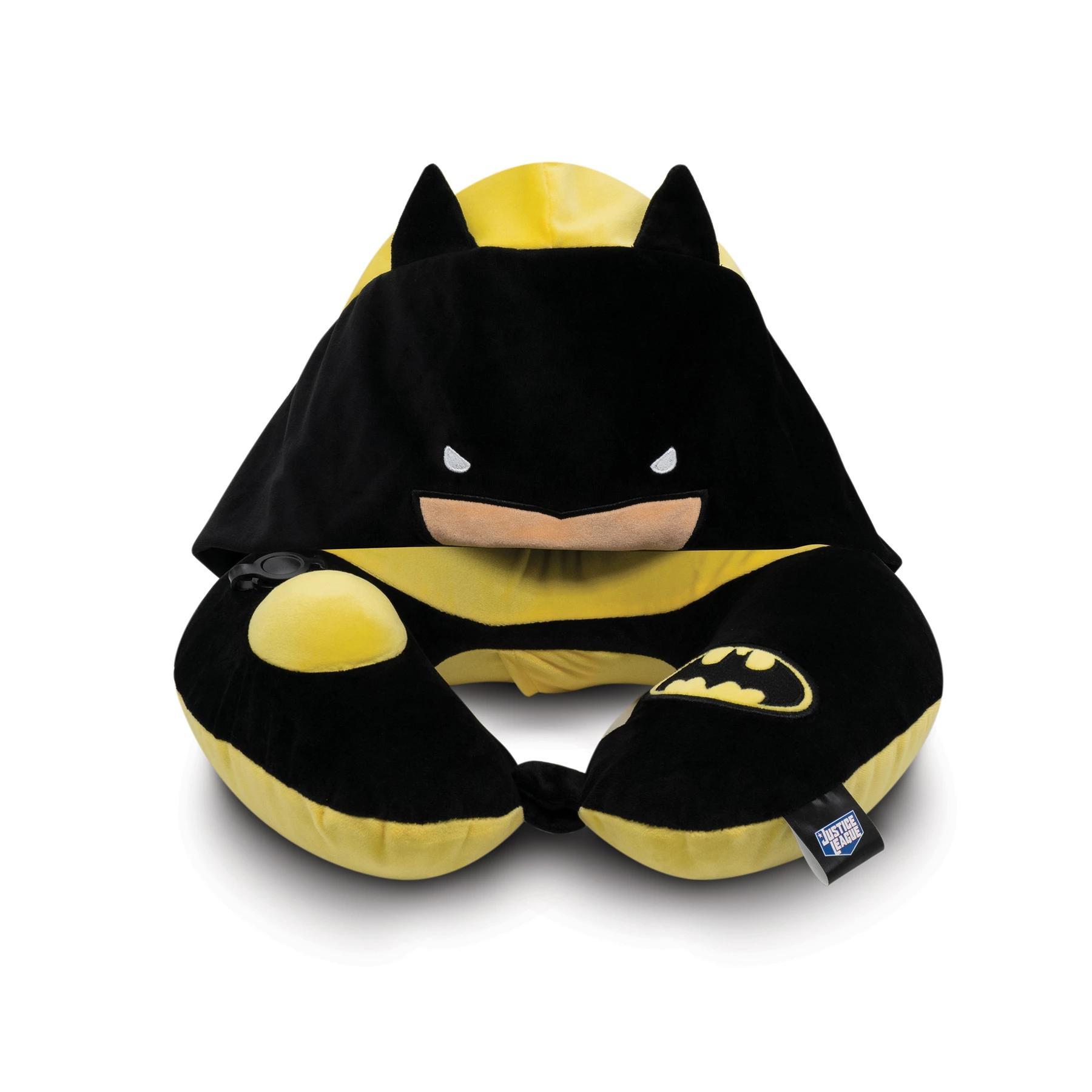 Justice League Kid's 3D Pump Pillow with Foldable Hood (Batman)