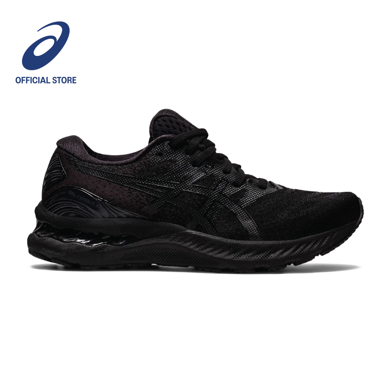 ASICS Women GEL-NIMBUS 23 (D) Running Shoes in Black/Black