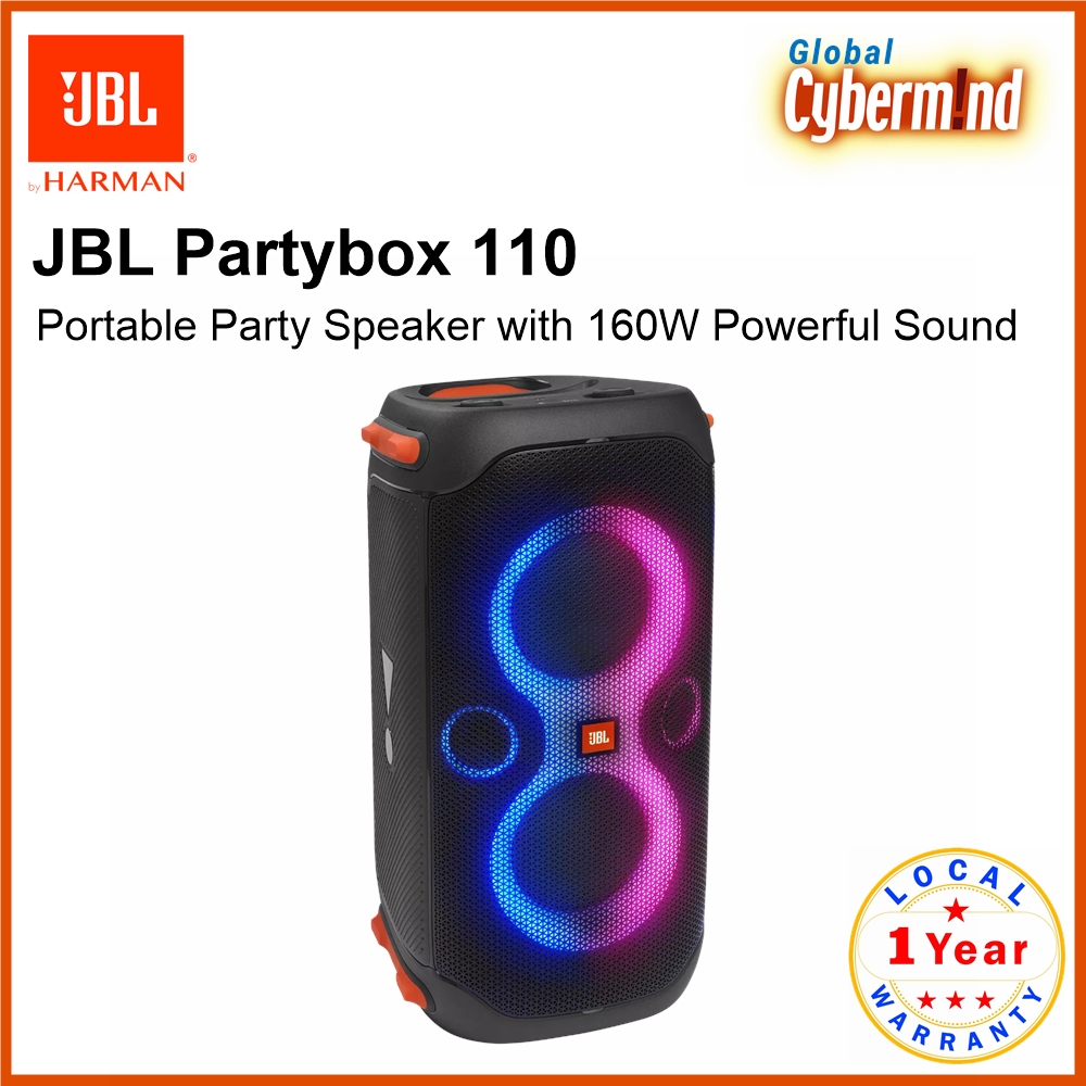 JBL PartyBox 110 Portable party speaker with 160W powerful sound, built-in lights and splashproof design (Brought to you by Global Cybermind)