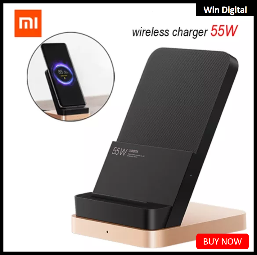 Xiaomi Vertical Air-cooled Wireless Charger 55W Max with Flash Charging Qi Compatible Multiple Safe Stand Horizontal for Mi 10
