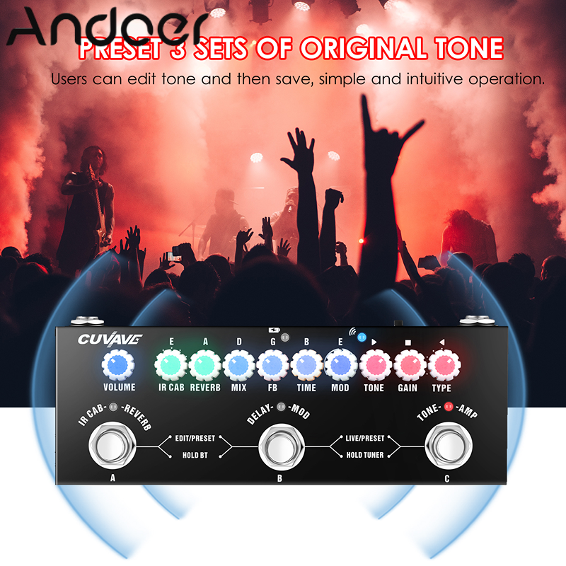 CUVAVE CUBE BABY Portable Multifunctional Electric Guitar Combined Effect Pedal with Wireless Music Playback Phone Recording Audio Interface Function