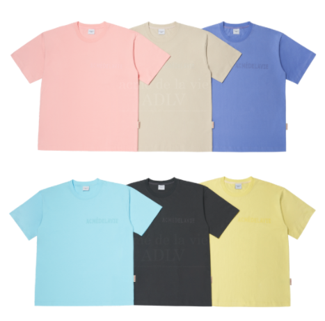 [acme de la vie] ★With the HiddenTag OVERSIZED★ ADLV SHORT SLEEVE T-SHIRT 3PAC SIMPLE LOGO Casual Men Tshirt Women Tee Couple T shirts  Tops  100% Authentic acmedelavie Cotton Street Style Made in Kor