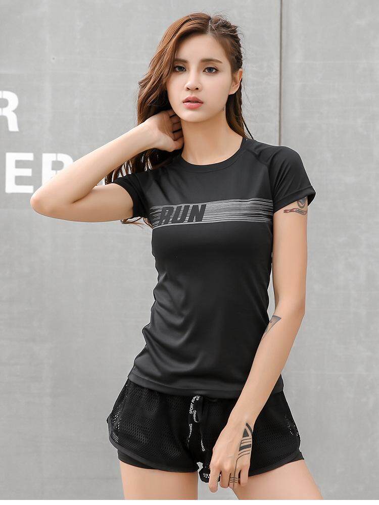 T-Shirt Women Short Sleeve Yoga Wear Running Tops Quick Dry T Shirt Woman Gym Clothes Sports Clothing