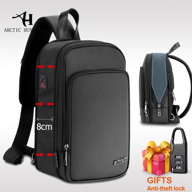 ARCTIC HUNTER New Multifunction Expandable Crossbody Bag for Men Anti-theft Shoulder Messenger Bags Male Waterproof Short Trip Chest Bag