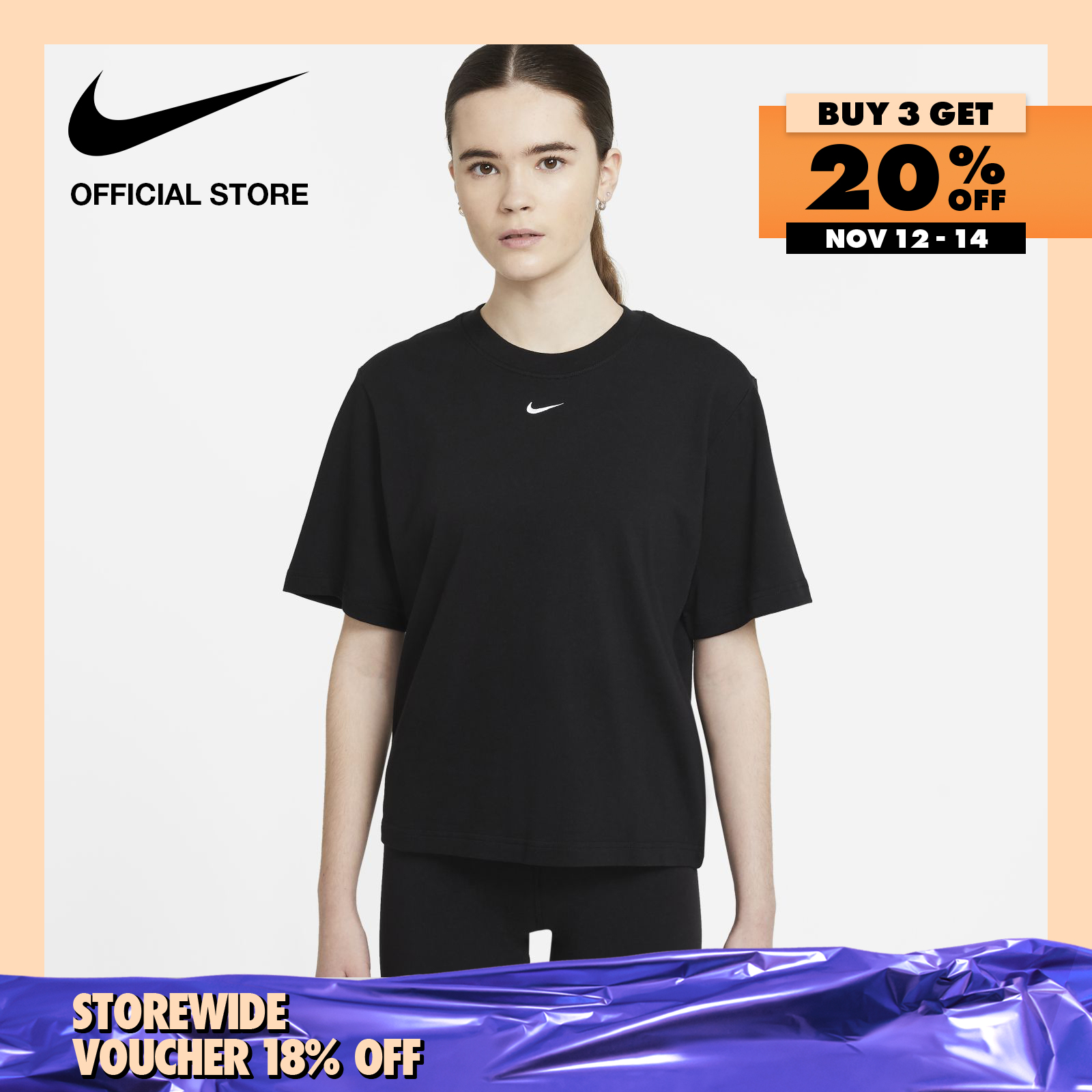 Nike Women's Sportswear  Essential T-Shirt - Black