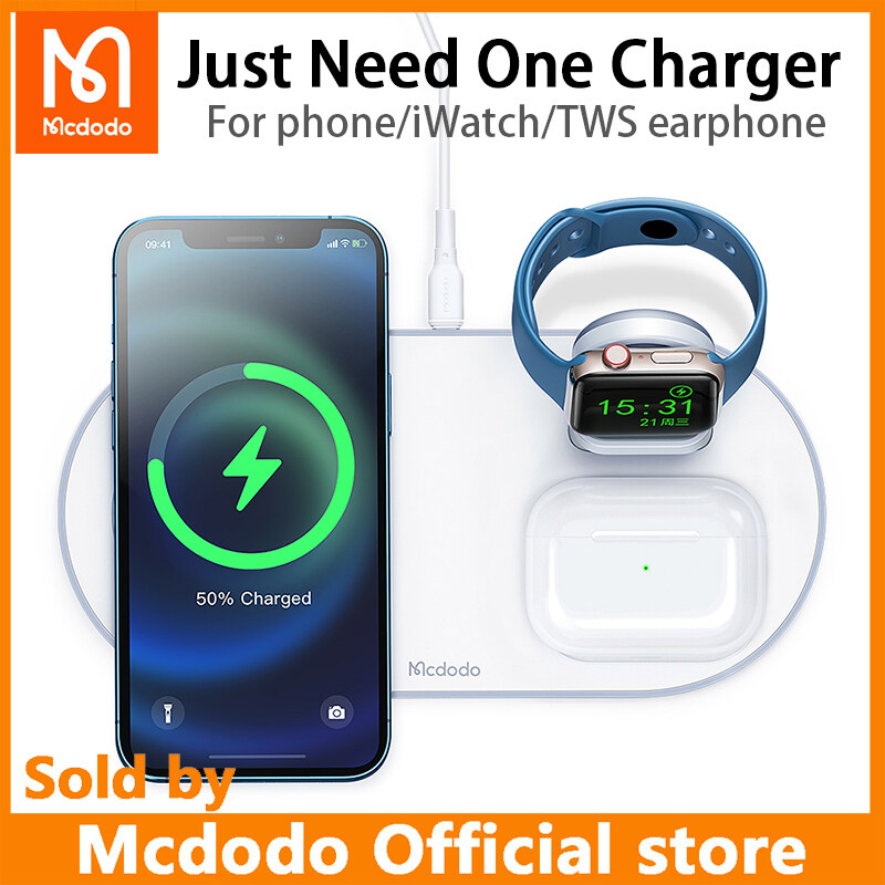 Mcdodo 3 in 1 15W Qi Magnetic Wireless Charger For iphone 12 11 Pro Max Xs Xr X 8 Huawei Apple Watch Fast Charging Dock Station