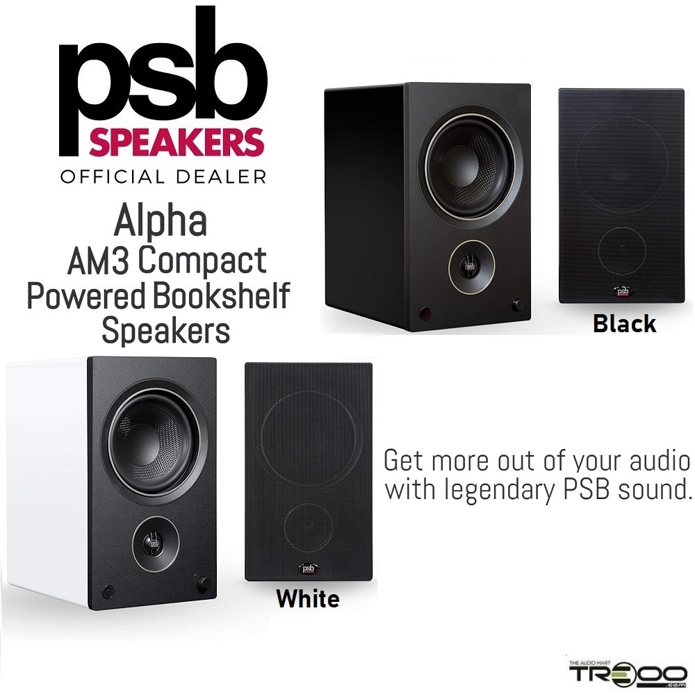 PSB Alpha AM3 Wireless Bluetooth Audiophile Hi-Fi Desktop Bookshelf Speakers (with Phono Built-in)