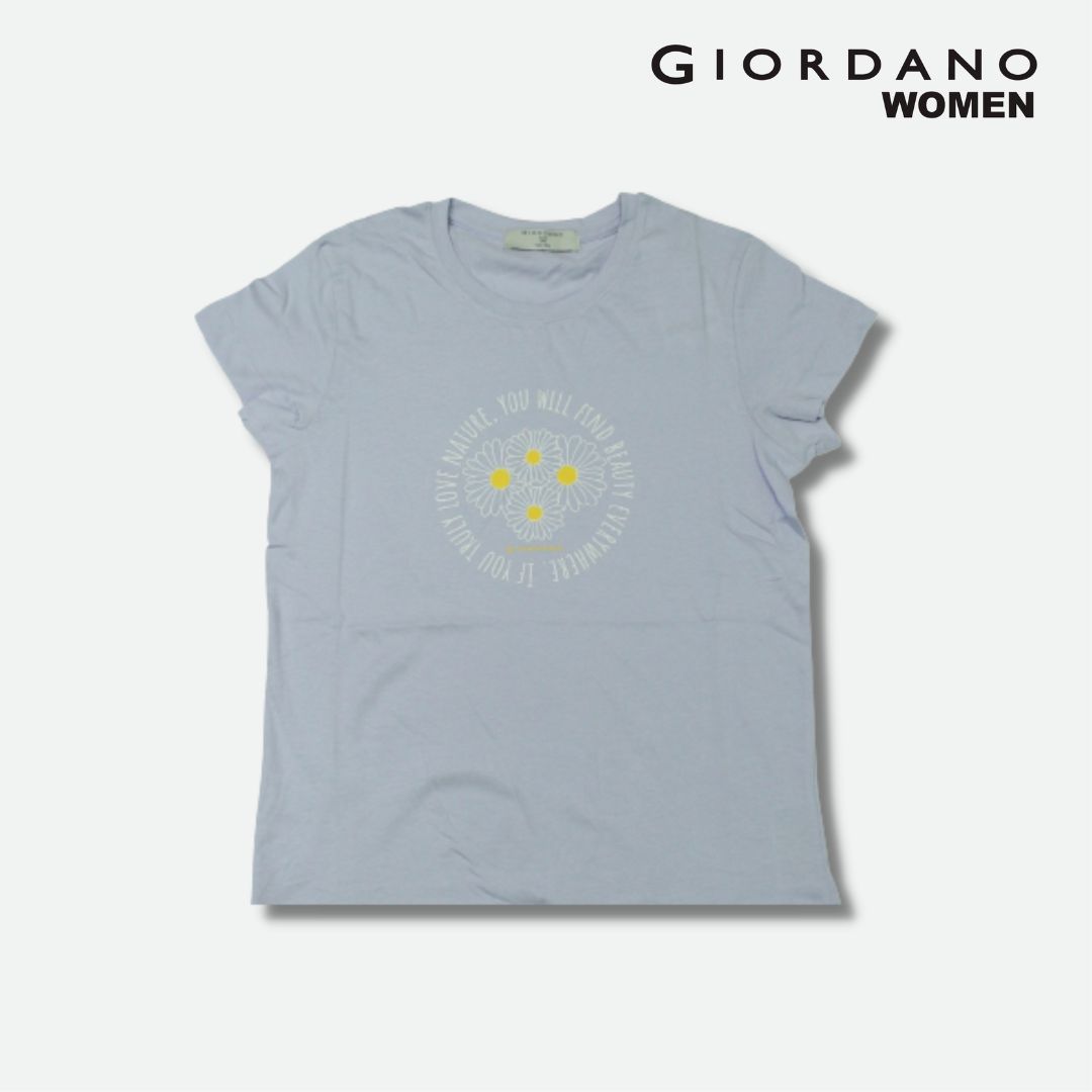 Giordano Women Cotton Printed Short-Sleeve T-shirt