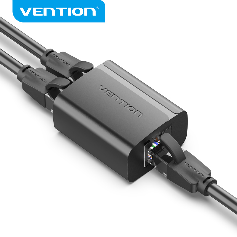 Vention RJ45 Splitter Connector Adapter 1 to 2 Ways Ethernet Splitter Coupler Contact Modular Plug Connect Laptop Ethernet Cable