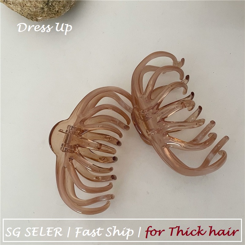 [SG | Cozy & Tight] 10.5cm Extra Big French Fascinating Acrylic Hair Claw, Elegant Ponytail Holder Clamp Bath Shower Spring Banana Clip Hair Accessories