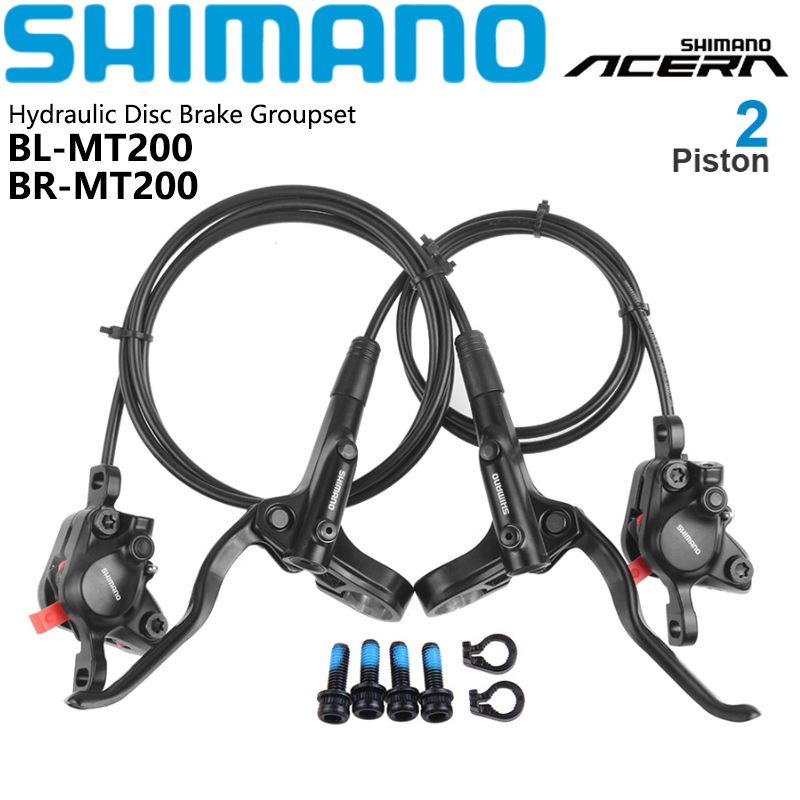 Shimano MT200 Brake BL BR MTB E-Bike Hydraulic Disc Brake Mountain Bicycle Electric Bike Brake 850mm/1500mm Brake Set Update From M315 Brake Bicycle Parts