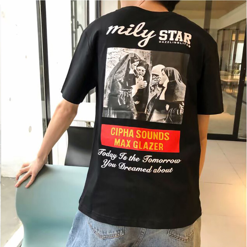 t shirt Men Large Size Korean Style Graphic Print Oversize Casual Fashion Tops