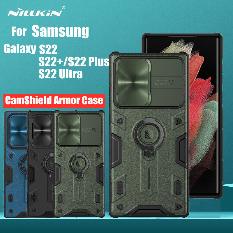 NILLKIN Case For Samsung Galaxy S22 S22+ S22 Plus case Samsung S22 Ultra case TPU + PC Casing With Camera Slide Protective CamShield Armor Case
