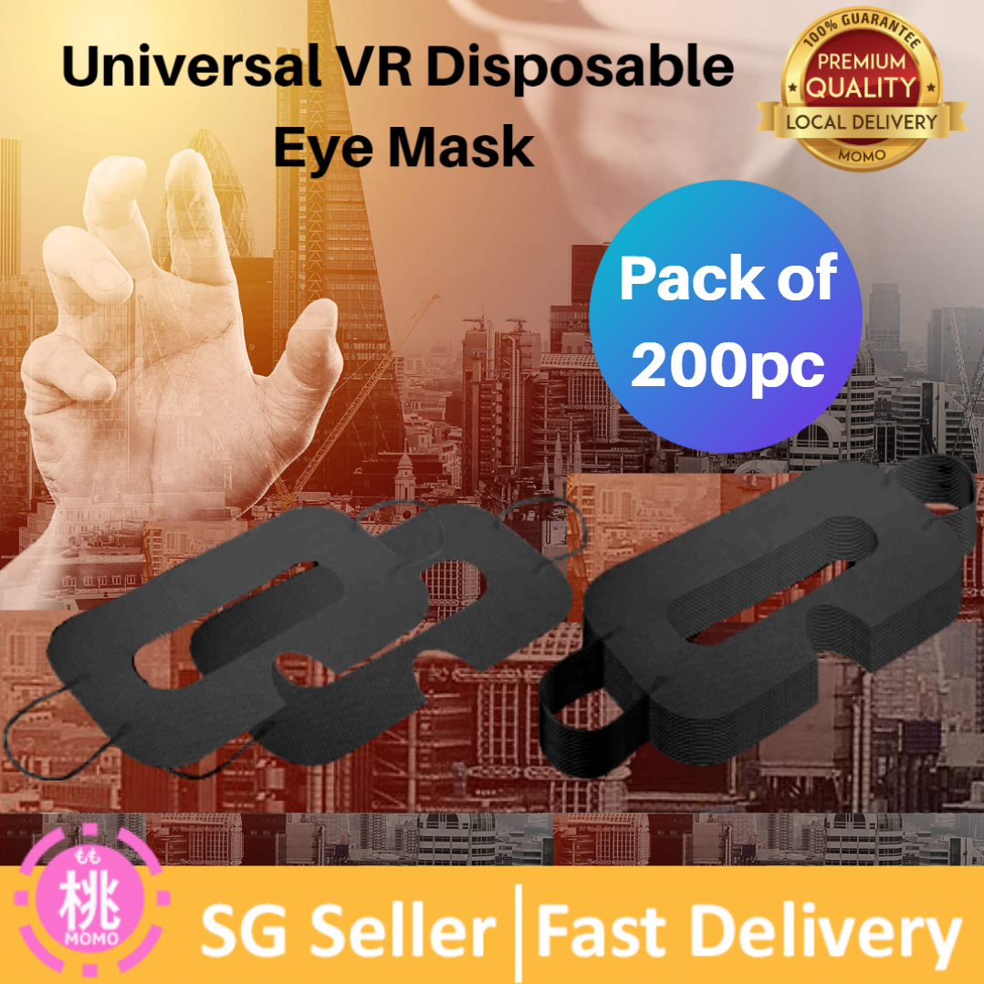 Universal VR Disposable Eye Mask Non-Woven Sanitary Eye Mask White Eye Mask Cover Compatible with All VR Headset , Oculus Go , Qculus Quest , Qculus Rift S and many more ( 100pc or 200pc options )