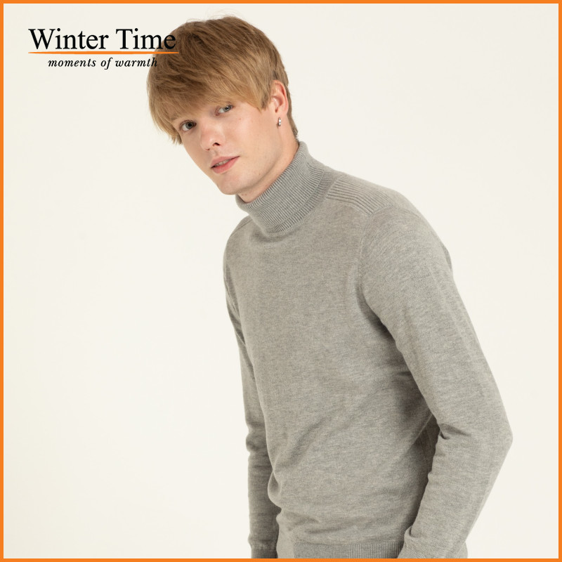 Men Turtle Neck Sweater WoolMix