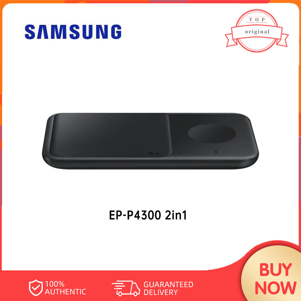 Original Samsung EP-P4300 2in1 9W Fast Qi Wireless Charger Pad for Galaxy s215G, S21+5G, S21 Ultra 5G, S205G, S20+ 5G, S20 Ultra 5G, SI0e, SI0, SI0+, s9, S9+, s8, S8+, S7, S7 Edge;and Apple（2021 new w