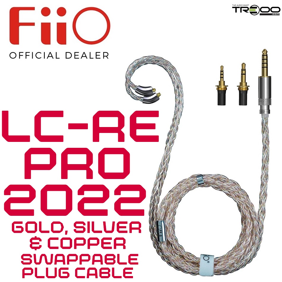 FiiO LC-RE Pro 2022 8-core Litz Silver+Gold Plated Copper Upgrade Cable