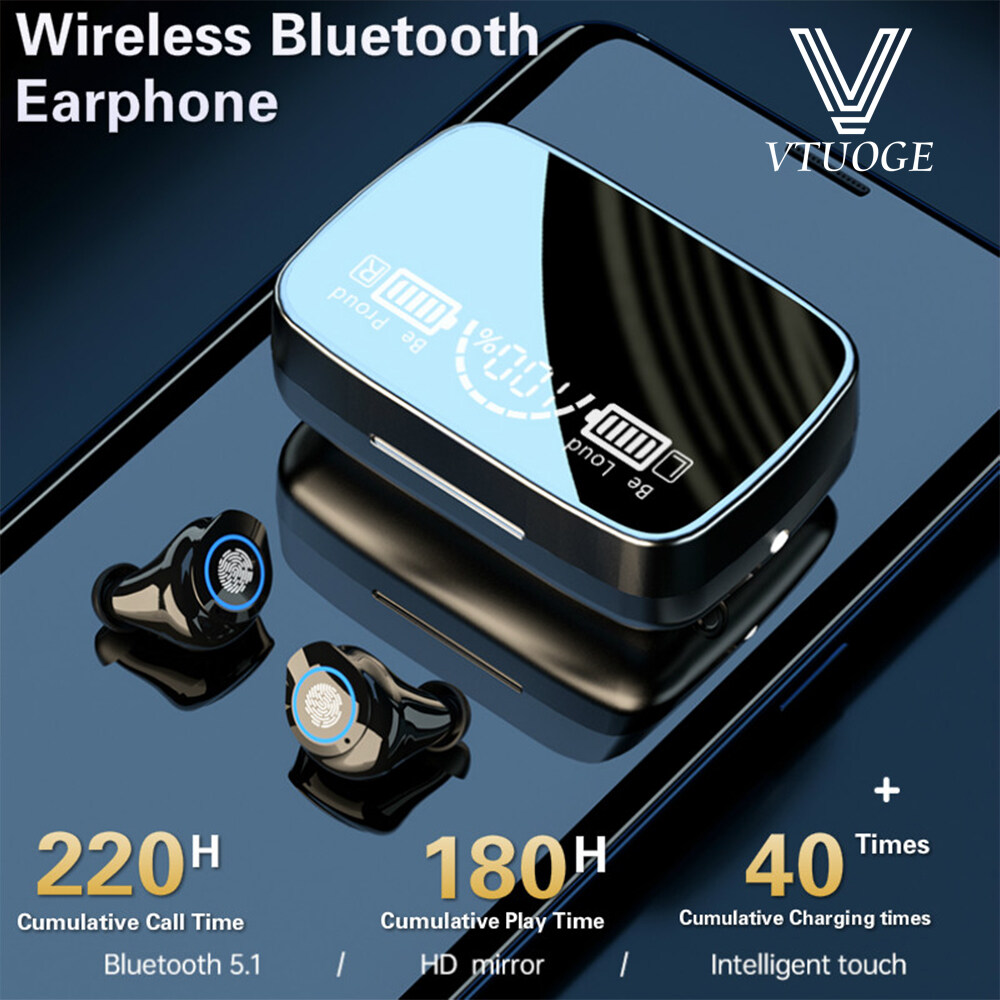 VTUOGE Newest Bluetooth 5.0 Earphone Wireless Earbuds With Microphone Touch Control HD Stereo Sports Headsets in-Ear headphone IPX7 Waterproof earpod For iOS Android Xiaomi Huawei ipod oppo vivo sony 