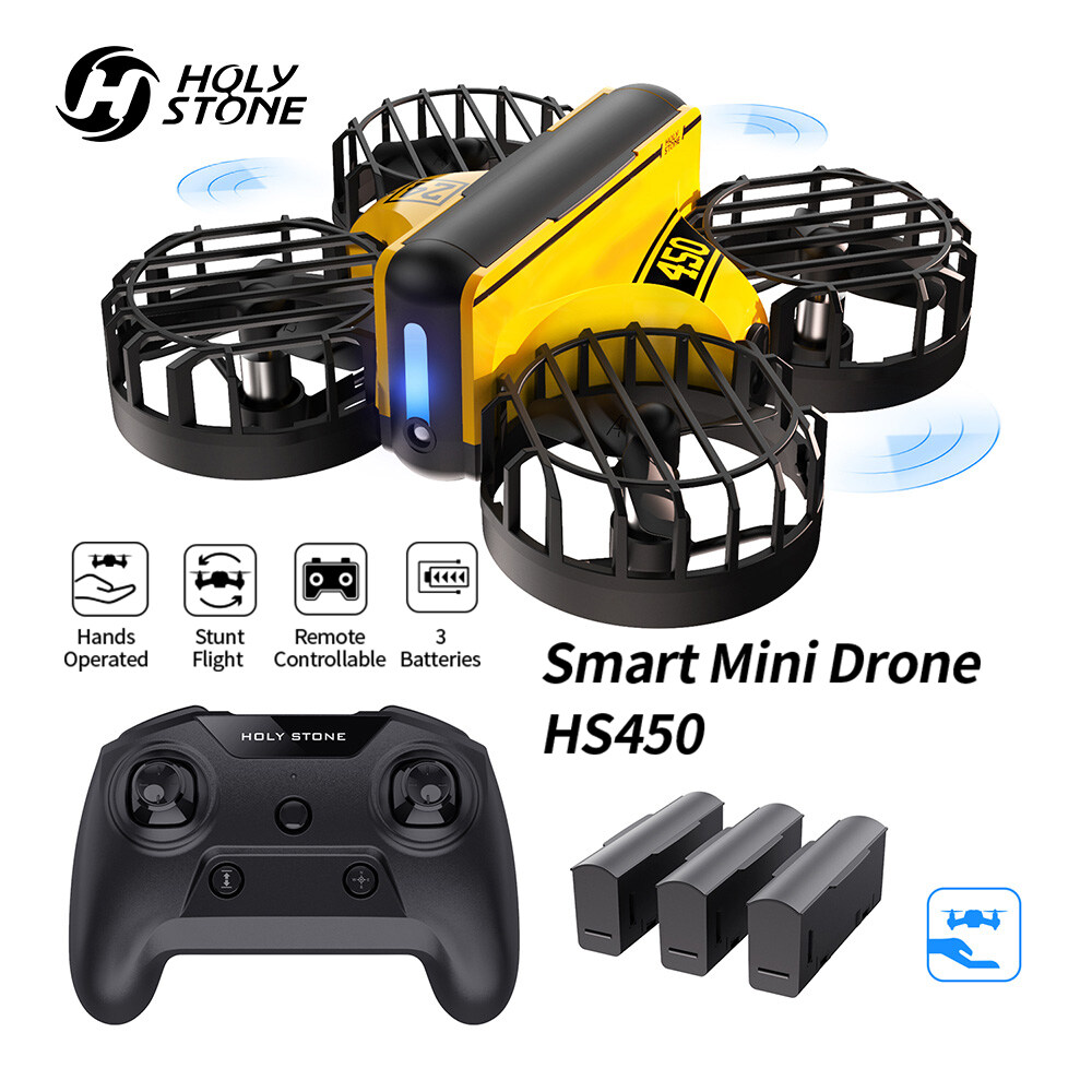 Holy Stone Original Official HS450 Mini Drone, Hand Operated and Remote Control Nano Quadcopter for Boys Girls Kids , with 3 Batteries, Throw To Go, Flips, Obstacle Avoidance, Circle Flying, Altitude 