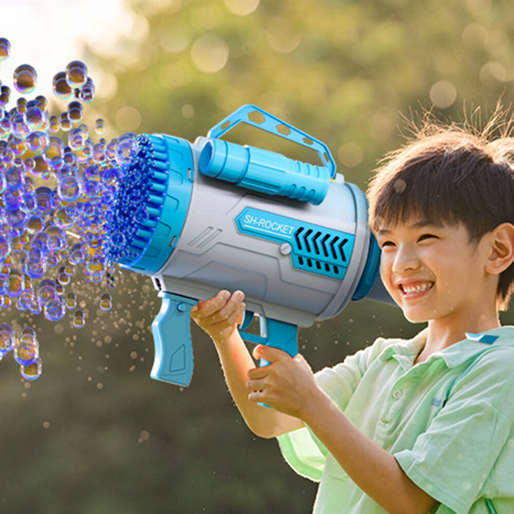 25/100 Holes Electric Bubble G-un Gatlin Bubble Gun Machine Outdoor Toys For Kids Magic Bubble for Bathroom Toys Funny Automatic Multi-Holes Design Toy Birthday Gifts for Kids Children