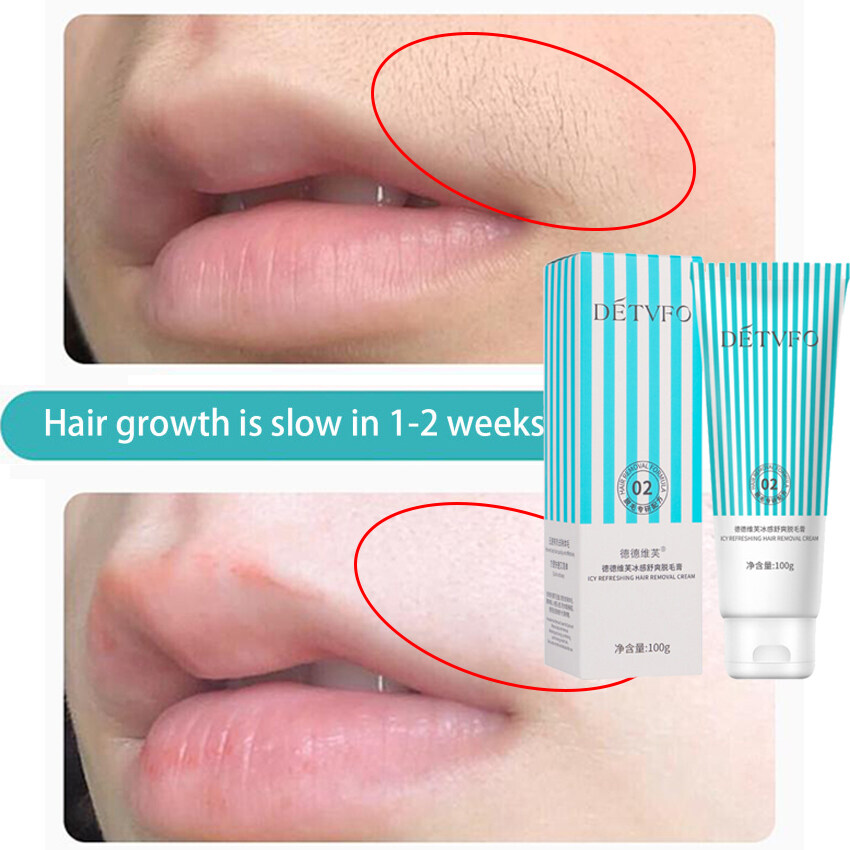 Hair Removal Cream Permanent Hair RemovalMild non irritating Depilatory Underarms Lips Leg Body Hair 100g