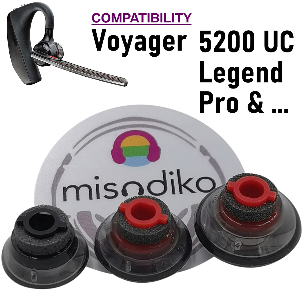 misodiko Eargels Ear Tips Compatible with Plantronics (Poly) Voyager 5200 UC, Voyager Legend/ Pro UC Bluetooth Headsets