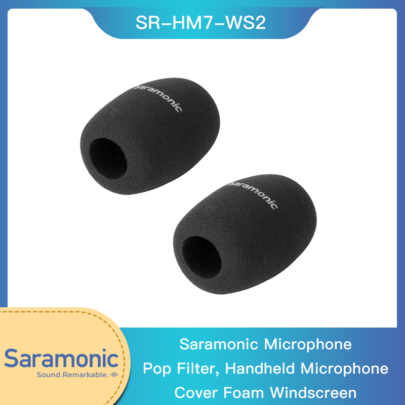 Saramonic Microphone Pop Filter, Handheld Microphone Cover Foam Windscreen (Black, 2 Packs)