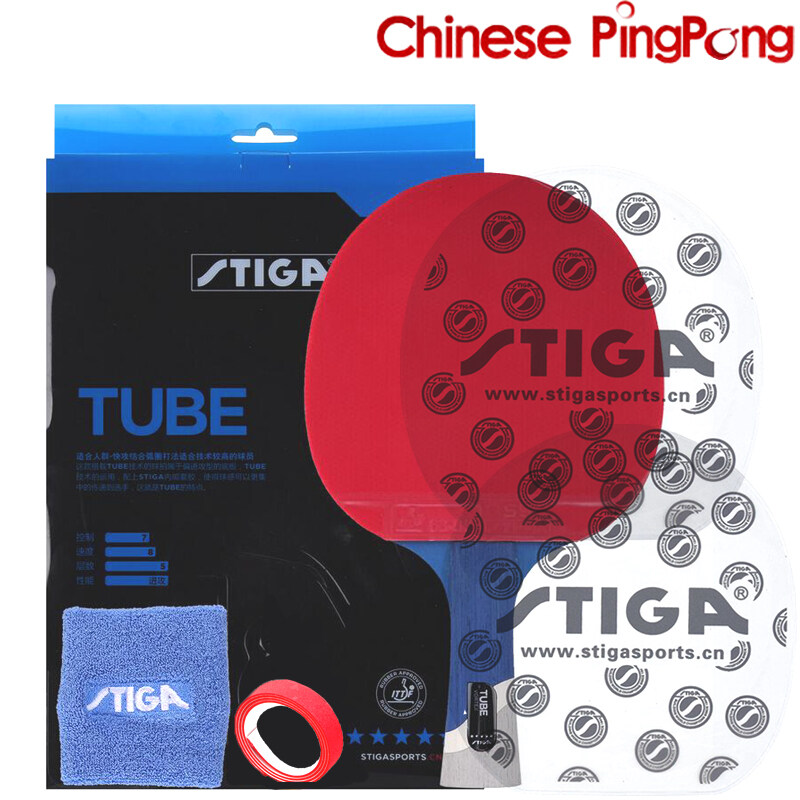 STIGA TUBE 5-Star Long Handle Table Tennis Racket Set