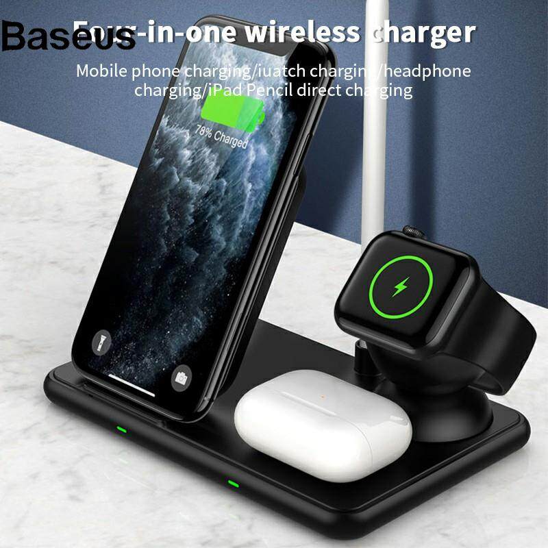 Baseus W58 Wireless Phone Charger 4 in 1 Wireless Charging Stand for Apple Watch AirPods Pro Stylus Pencil