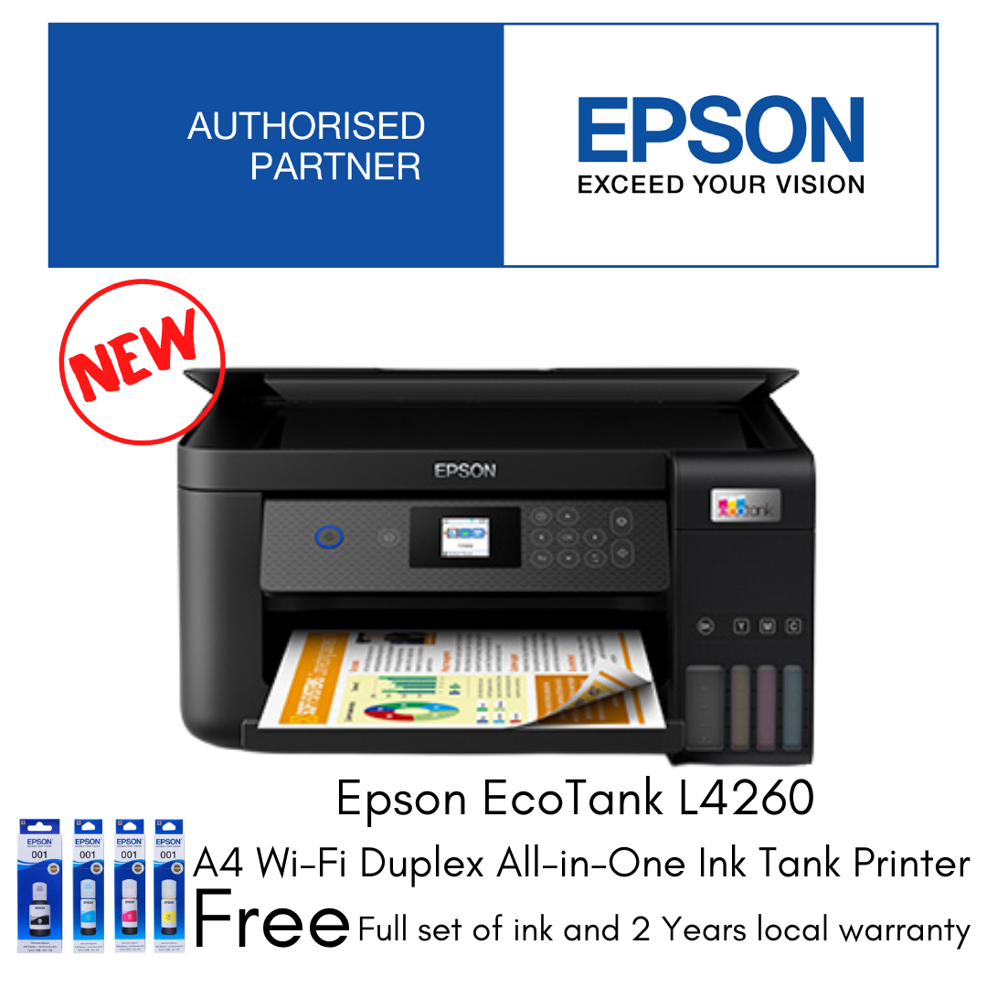 Epson EcoTank L4260 A4 Wi-Fi Duplex All-in-One Ink Tank Printer Replacement model L4160 4260 4160