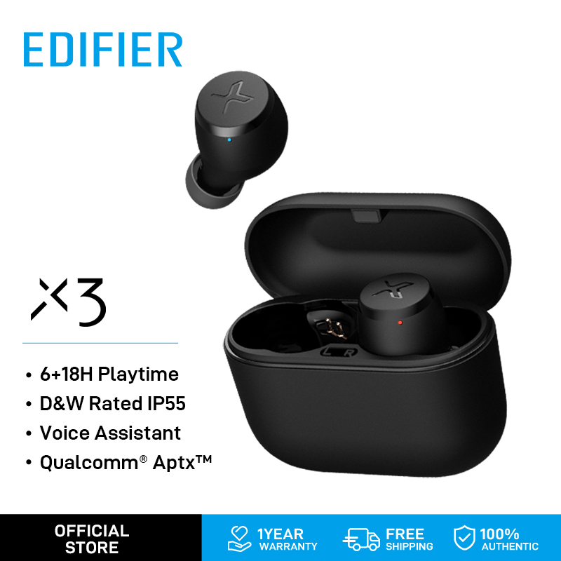 Edifier X3 Wireless Headphone Bluetooth 5.0 Headset Earpiece CVC 8.0 Noise Cancelling Earbuds Touch Control  IP55 Dustproof and Waterproof