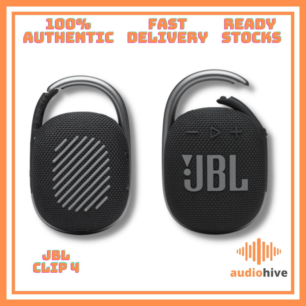 JBL Clip 4 Portable Waterproof Bluetooth Speaker with Attached Carabiner For Outdoor Sports