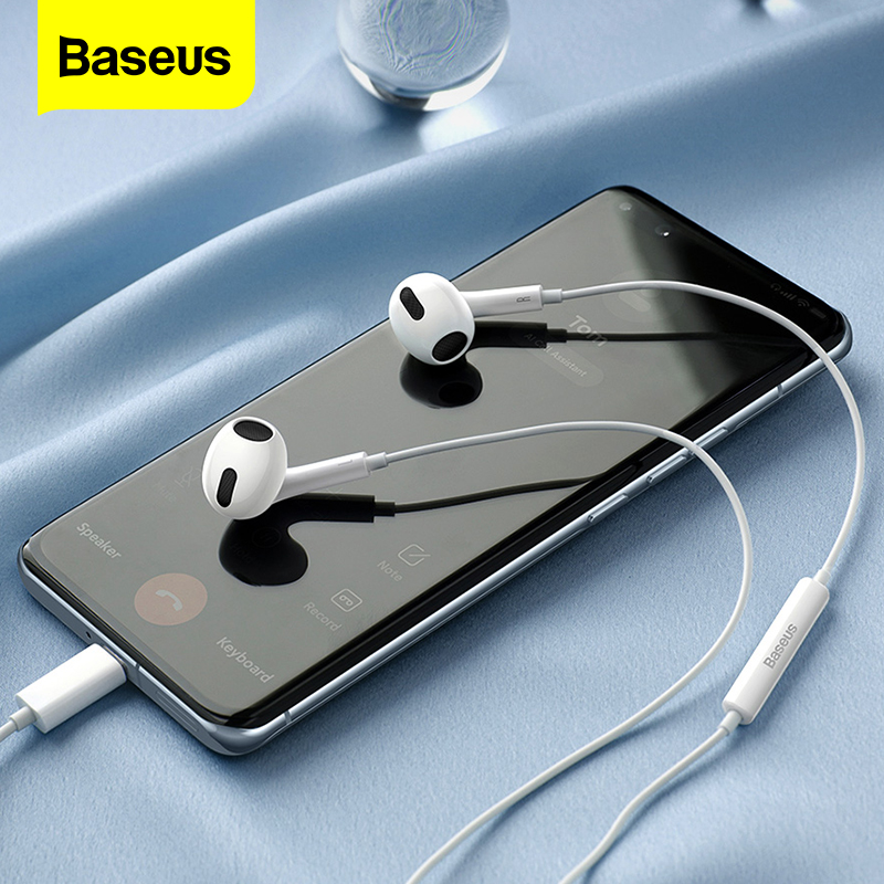 Baseus C17 Type-C Wired Earphones H17 3.5mm In Ear Earbuds With Mic For Xiaomi Samsung Huawei