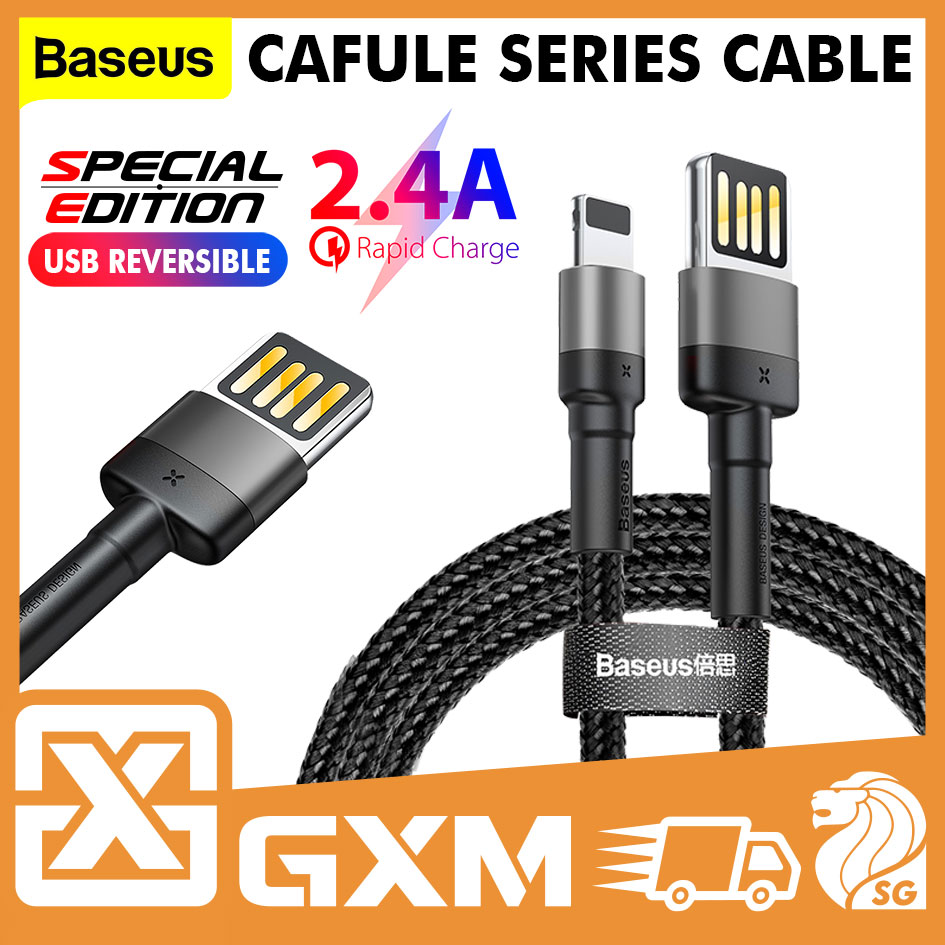 Baseus Cafule IOS lightning 2.4A/1.5A Quick Charging Date Cable Mobile Phone iPad Tablet Durable Anti Breaking Double Sided USB Charging Cable