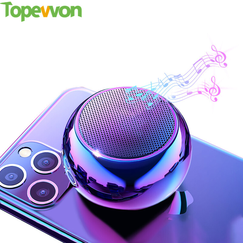 Topewon Tws Super Mini Multi-Function Outdoor Sports Portable Round Small Steel Cannon Wireless Bt Speaker