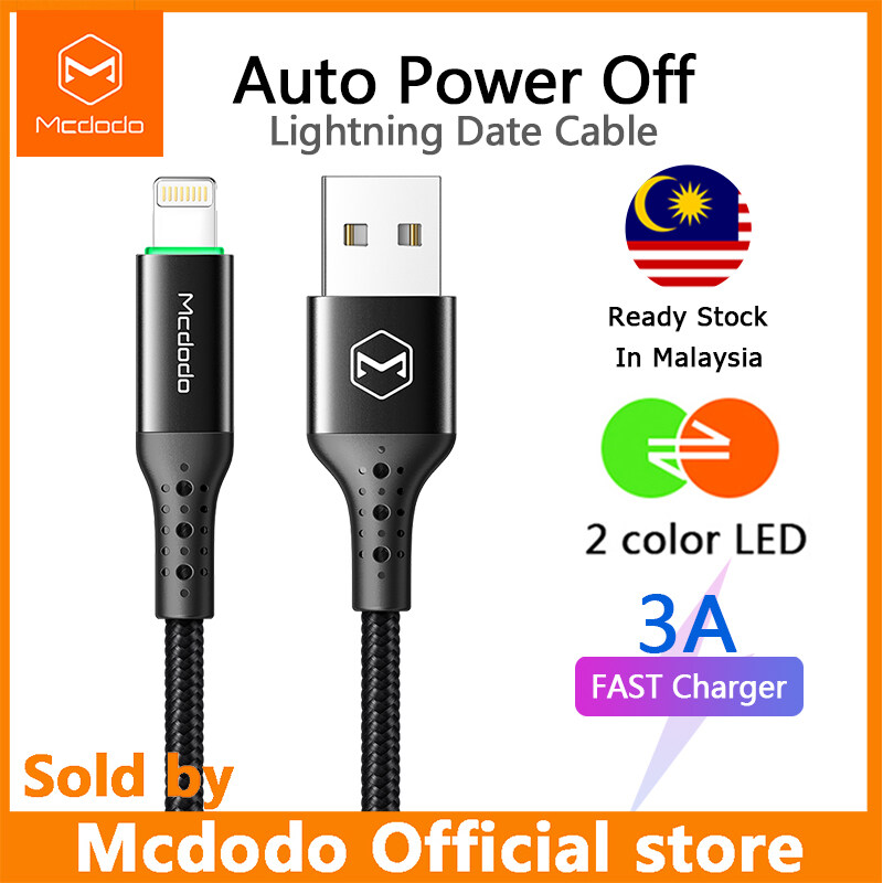 Mcdodo USB Cable 3A for Lightning IPhone 11 Pro Max XS XR X 8 IPad IPod Fast Charging IOS 13 Charger Auto Disconnect Data Cable