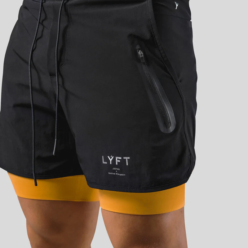 2022 LYFT NEW 2 in 1  Mens   Running Shorts Sports Jogging Fitness Shorts Training Quick Dry  Gym Men Shorts Sport Gym Short Pants