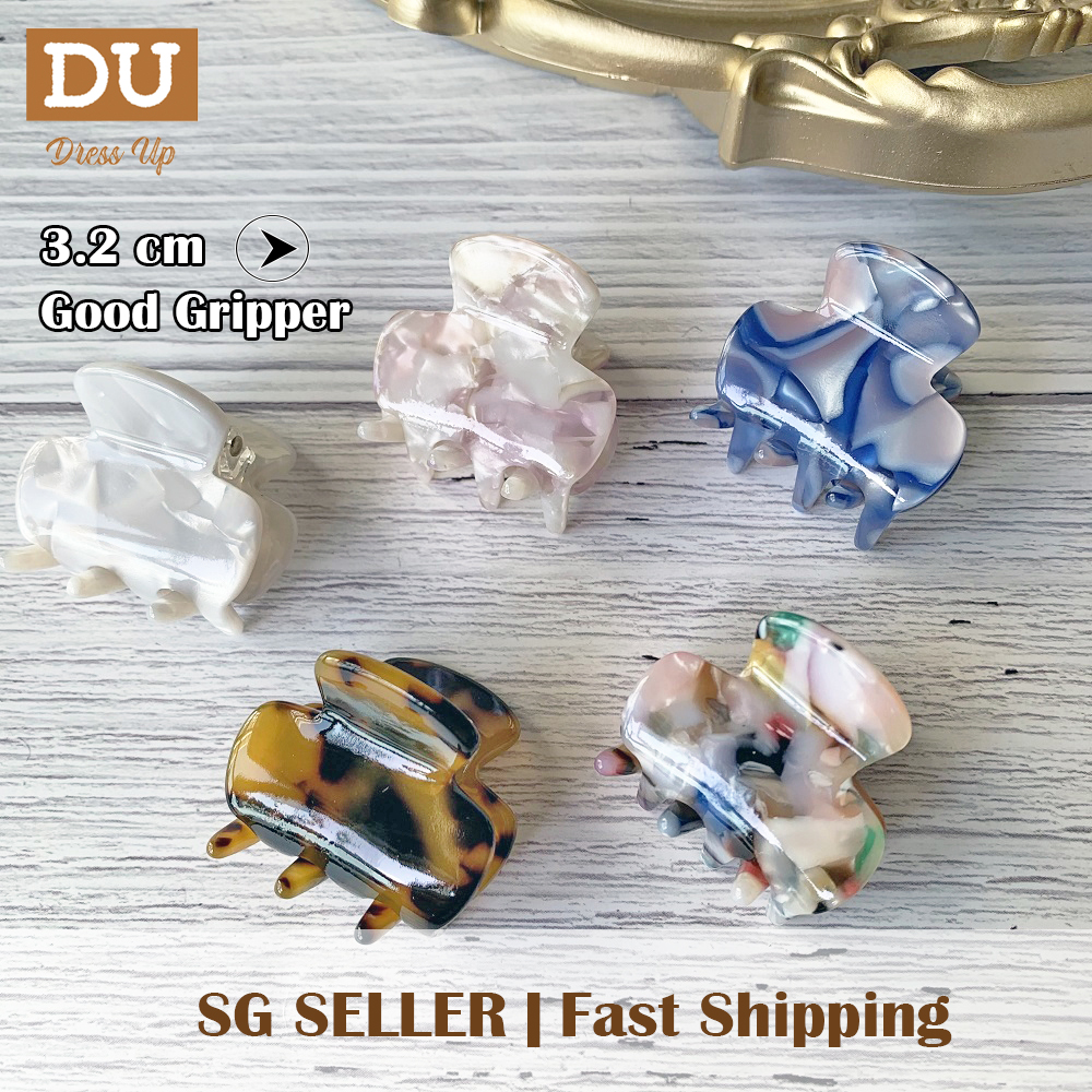 [SG New Promo] Korean Elegant 3.2cm Small Hair Claw Hair Clip, Beautiful Acetate Fiber Sakura Pink Hair Grip hair accessories for women