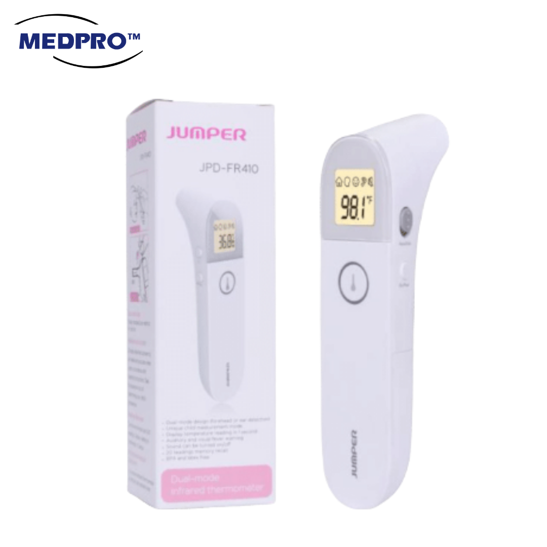 [FDA Approved] JUMPER Non - Contact Digital Infrared Forehead & Ear Thermometer Baby Adult Thermometers Non-contact Body Temperature Fever Alarm LCD Backlight MEDPRO MEDICAL SUPPLIES