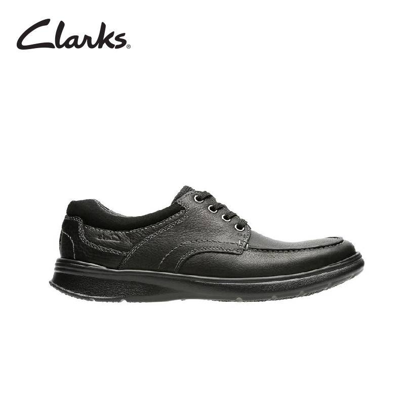 CLARKS Cotrell Edge Black Oily Lea Mens Casual Clarks Collection