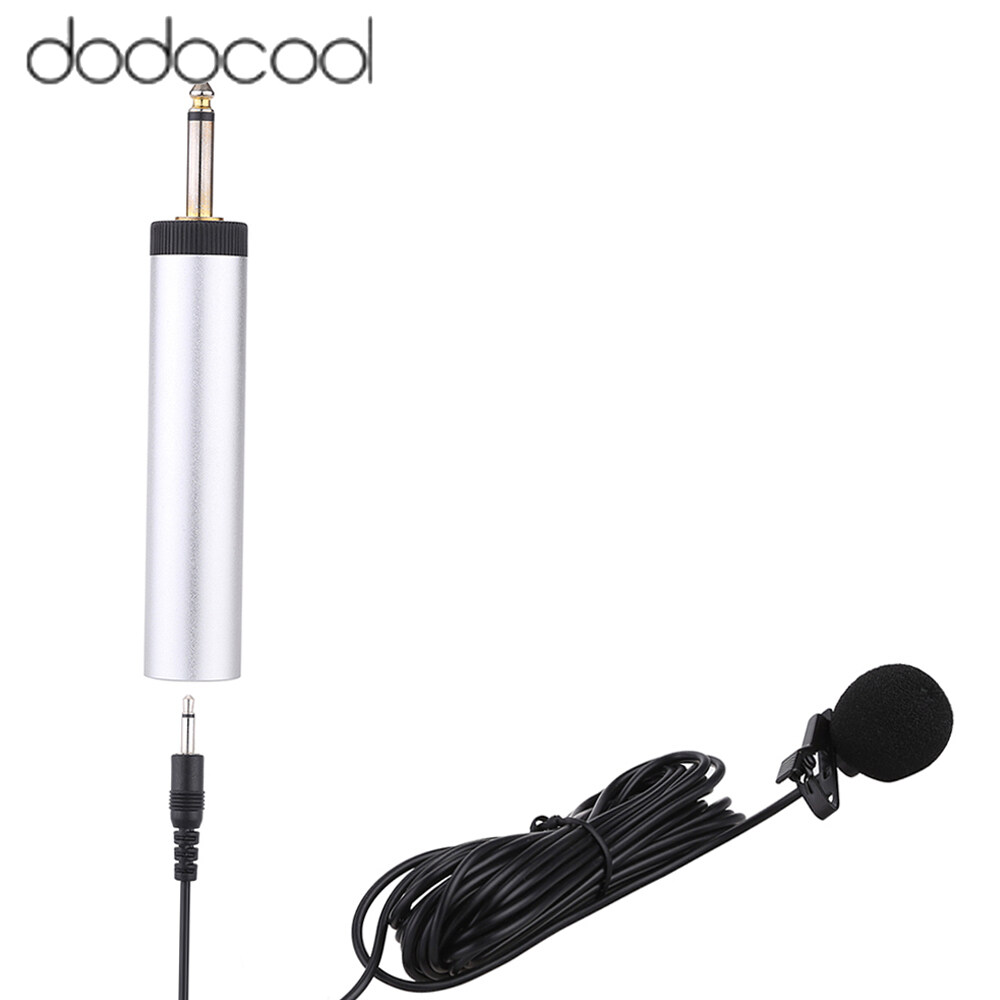 dodocool Mini Portable Wired Electret Condenser Lapel Lavalier Clip-on Musical Instrument Mic Microphone for Guitar Sax Trumpet Violin Piano