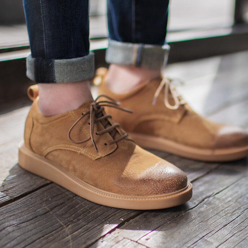 Maden brand 2022 new men business formal shoes men shoes England yellow brown soft leather leather youth wild work simple classic foundation casual shoes