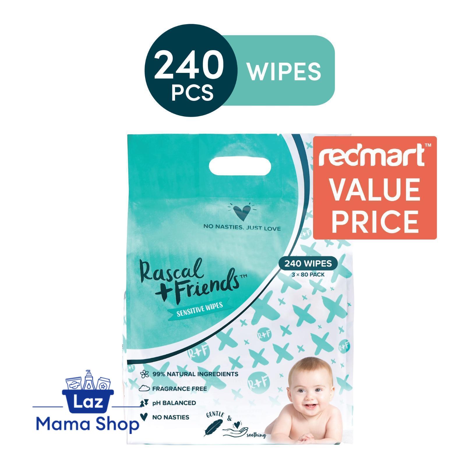 Rascal + Friends Sensitive Baby Wipes 3x80s