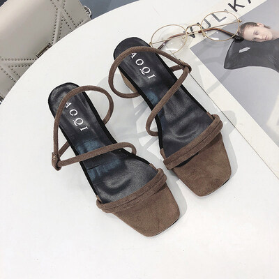 Women Plus Size All-match Block Heel Fashion Strap Sandals