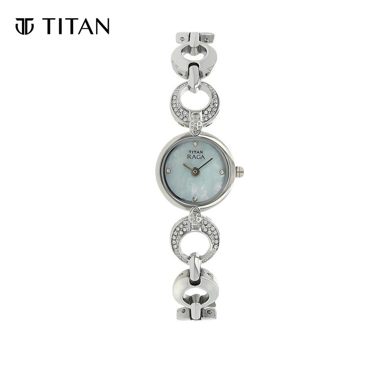 Titan Karishma Blue Dial Stainless Steel Strap Women's Watch 2444SM03